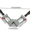 Two Pack Right Angle Corner Clamps With Double Handle Grip 90 Degree Aluminum Alloy For Woodworking dimensions shown