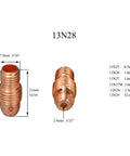 Pro TIG Collet Bodies 13N28 3/32 Inch 2.4 Millimeter Orifice Fits PTA DB SR WP 9 20 25 Welding Torch copper body with measurements