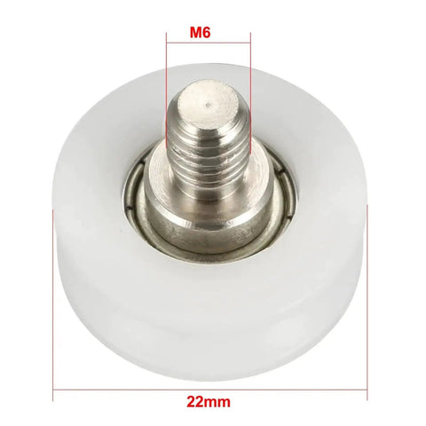 Set Of Four Metal V Groove Pulley Wheels For Threaded Rod Bearings, Heavy Duty White V Groove Wheels, single pulley with threaded rod