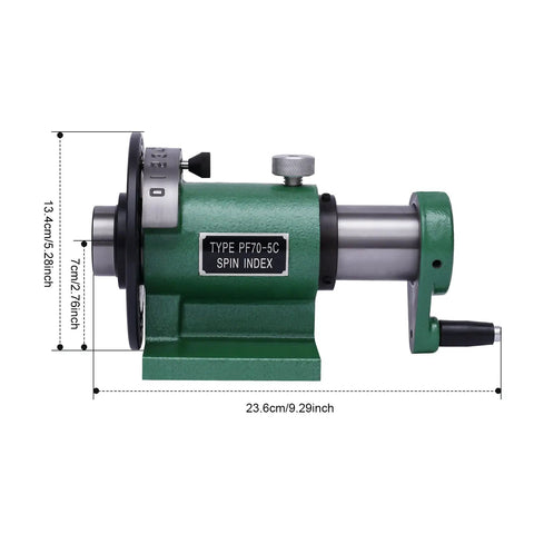 Heavy Duty Cast Steel Spin Indexing Table For Milling And Grinding Machines Vertical Horizontal Precision Workbench Fixture For Shop Crew And Gearheads Built Tough, green PF70-5C model.