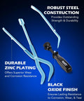 3 Piece Drum Brake Tool Kit with Brake Spring Tool, Brake Adjusting Spoon, and Spring Pliers for Easy Drum Brake Maintenance