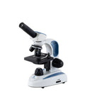 Side view of Student Compound Microscope EXM50 With Monocular Head 40x To 400x Magnification Easy Coarse Focus Cordless LED Illumination