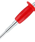Large Drop In Anchor Hand Setting Tool With Handle For Half Inch Female Thread Drop In Anchors made from galvanized carbon steel with red handle.