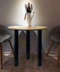 Table with 20 Inch Square Adjustable Metal Table Legs Set Of 4 With Leveling Feet Beefy Heavy Duty Black Industrial Furniture Legs.