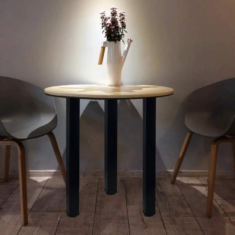 Table with 20 Inch Square Adjustable Metal Table Legs Set Of 4 With Leveling Feet Beefy Heavy Duty Black Industrial Furniture Legs.