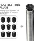 Round Plastic Plugs For Furniture Legs And Chair Tubes Black Poly Foot Pads With Integrated Nut shown with tube insert