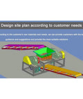 Design site plan layout showcasing Heavy Duty Dual Shaft Tire Shredder Machine For Fleet Trucks And Standard Cars Ultimate Rubber Recycling Grinder.