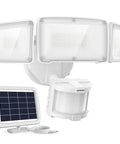 Solar Powered Motion Sensor Outdoor Light With 1600 Lumen White Flood Beams IP65 Waterproof Three Adjustable Heads