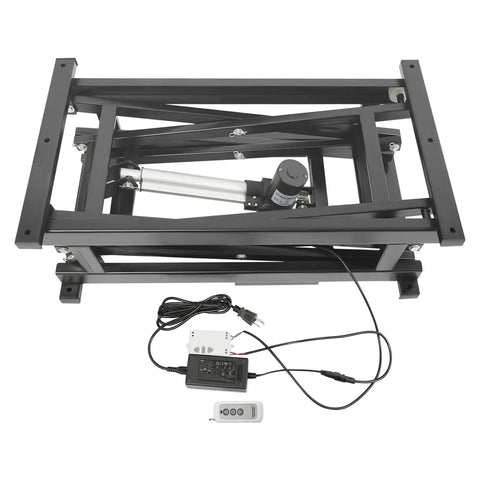 High Tech Electric Scissor Lift Table For Warehouse Pros, 180 Lb Heavy Duty Capacity with smooth hydraulic pump and remote control.