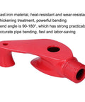 Heavy Duty 90 To 180 Degree Conduit Bending Tool Manual Pipe Bender Cast Iron Tube Former red handheld pipe shaper for angles.