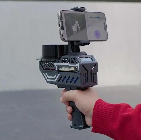 Handheld Scanning Lidar For 3D Mapping And Navigation With MicroROS WiFi Bridge, ROS2 And Linux Support device in use.