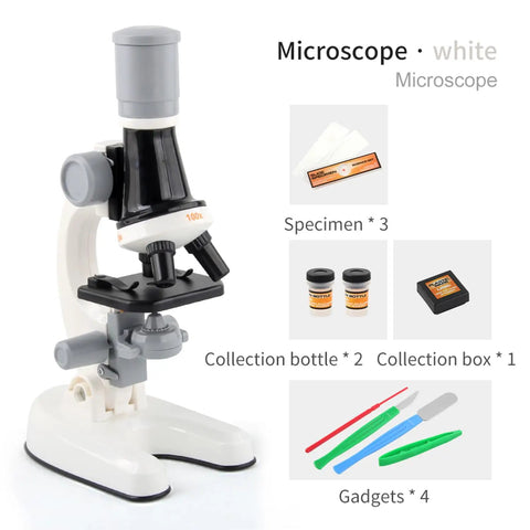 Kid Friendly Microscope For Classroom And Home Science Lab 100X To 1200X High Power Biological Microscope with slides and tools