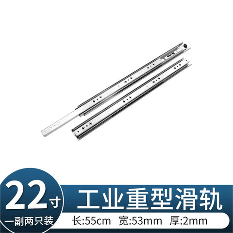 Heavy Duty Drawer Slide Rails Set 2 Pieces 22 Inch Thickened Industrial Cabinet Slides With Three Fold Design For Heavy Drawers