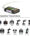FS-iA6 6-Channel 2.4GHz RC Receiver With Dual Antennas and compatible transmitters for RC planes, helis, drones