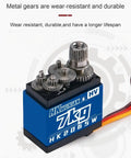 Heavy Duty 7Kg Metal Digital Servo Motor featuring bulletproof gearing, with a sturdy blue casing and visible metal gears for RC applications.