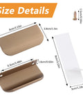4 Pack Self Adhesive Rounded Edge Drawer Pulls Concealed Aluminum Alloy Invisible Wardrobe Handles 80mm Bronze Size Details