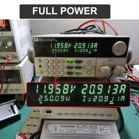 Beefy 250W 12V DC LED Driver Power Supply For Outdoor Use IP67 Waterproof Transformer in power measurement setup