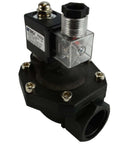 1 Inch BSPP Electric Solenoid Valve for Air Water Gas and Liquids, Normally Closed 110V AC, plastic body, diaphragm, NBR seals