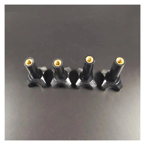 Four Pack M8 Clamping Nuts Screw Replacement Kit Rock Solid Fittings For Soft Serve Ice Cream Machines, Black steel knobs set.