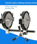 Heavy Duty Socket Fusion Weld Frame For Large Tubes 63-200 PE Heat Welding, Aluminum And Iron Construction, 40cm Rack, 28cm Stroke, No-Fuss Clamp System, Easy Pipe Fix And Precise Positioning, electric fusion welding frame