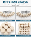 80 Pieces Wool Felt Buffing Wheel Set For Rotary Tool With 1 8th Inch Shank, different shapes and sizes displayed