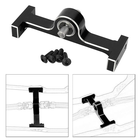 Aluminum Alloy RC Car Transfer Case Gearbox Chassis Kit For MOA Crawlers 1.9 Shafty LCG Upgrades Black, with screws included.