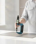 Using the Outside Digital Caliper For Mechanics And DIYers, Ultra High Precision 0.001 mm Readout On A Clear Digital Screen on a metal sheet.