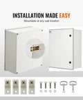 Rugged Fiberglass Electrical Enclosure Box For Outdoors With Mounting Plate IP66 Weatherproof Dustproof Junction Box 23.6x19.7x9.1 Inches shown with installation accessories