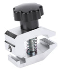 Beefy 500N Push Pull Test Clamp For Tensile Testing, Stainless Steel Force Gauge Fixture With 3.5mm Opening, Rugged Tension Meter Clamp For Lab And DIY, Industrial Strength Grip And Stable Load Bearing, silver jaw clamp with black knob