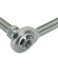 3/8 Inch RH Male Heim Joint Rod End With Stud Zinc Plated Steel And Teflon Lined Spherical Bearing side view for smooth linkage.