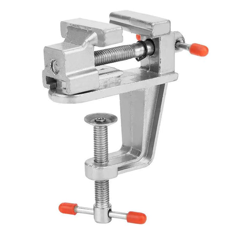 Rock Solid Mini Flat Pliers Bench Vise And Tabletop Clamp For Precision Woodwork Drill Press Vice in aluminum alloy construction.