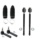 6 Piece Front Tie Rods Kit With Inner And Outer Tie Rod Ends And Boots Replacement For Cadillac Escalade ESV EXT Tahoe Suburban Silverado Sierra Yukon XL 1500 Chevy GMC Direct Fit Upgrade, black steel parts