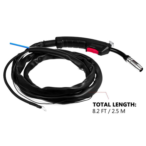 Solid 14k Copper Mig Welding Torch Stinger with Operating Channels, 8.2 FT cable for farm and industrial projects.