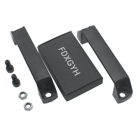 2 Pieces Aluminium Alloy Black Rectangular Industrial Pull Handle Set For Cabinets And Drawers With 120mm Mounting Hole Distance