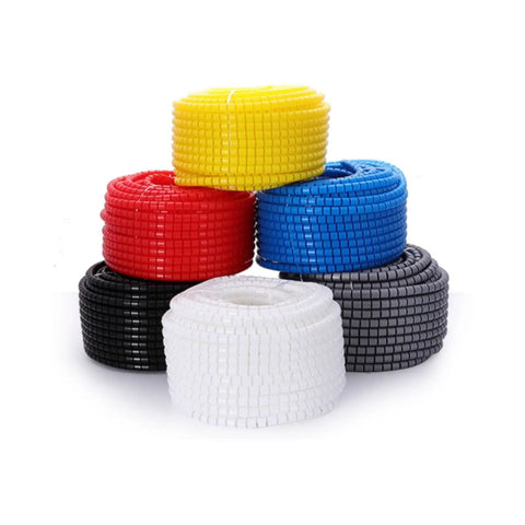Colorful rolls of Spiral Cable Wrap Tube 1 Meter Flexible Wire Protector Organizer For 8 10 15 20 25mm Cables Reusable Green Sleeve