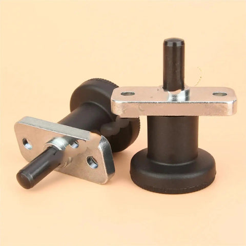 Top Tier Indexing Plunger With Flange Mount And M6 M8 Threads features a black base and metal flange suitable for CNC fixtures.
