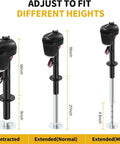 Front view of three Pafessa 12V electric RV trailer tongue jacks with touchpad; black housings, mounting flanges.
