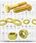 Grade 8 Hex Cap Bolts Screws Nuts Flat And Split Lock Washers Assortment Kit With 6033 Pieces For DIY Projects And Heavy Duty Hardware Fixes
