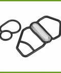 VTEC Solenoid Gasket And Spool Valve Filter Screen Replacement Kit For Honda Civic 1996-2005 shown in black rubber and metal screen