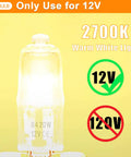 G4 Halogen Light Bulbs Replacement 20W 12V JC Type T Dimmable Bi-Pin 2700K Warm White for Range Hood Landscape Spotlights
