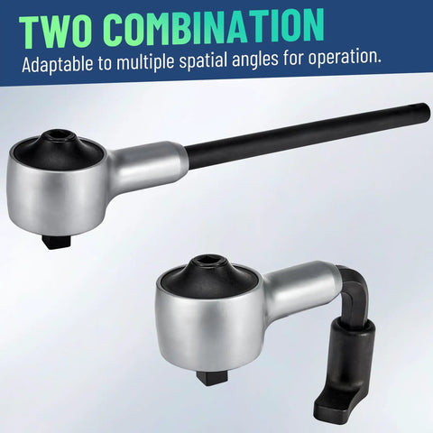 Two combination wrenches from Hardcore Heavy Duty Torque Multiplier Wrench Set Featuring A Solid 1:6:5 Gear Ratio.