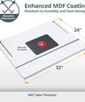 Built Tough 24 By 32 Inch Router Table Top with phenolic mounting plate for precision woodworking jobs.