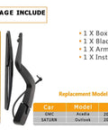 Heavy Duty Rear Wiper Arm Blade Replacement For Gmc Acadia Saturn Outlook 2007 To 2012 Oem Style components in package.