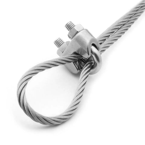 50 Piece Solid Build 3/16 Inch Stainless Steel Cable Clamps Featuring M5 Threads And Anti Slip Grooves For Tough Wire Rope Rigging That Sure Gonna Keep Things Locked Down Tight