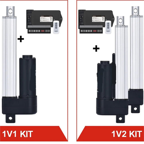 Heavy-Duty Electric Linear Actuator 24V DC Pro-Grade Telescopic Rod with control unit packaging for industrial use.