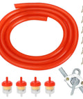 Gas Fuel Line Kit 3.28 Ft 3/16 Inch ID with 1/4 Inch Inline Shut Off Valve for dirt bikes, go-karts, ATVs, and scooters, red hose