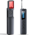 Portable All In One Hidden Spy Camera Detector With RF Signal Scan And Infrared Lens Finder displaying buttons and scan indicator.