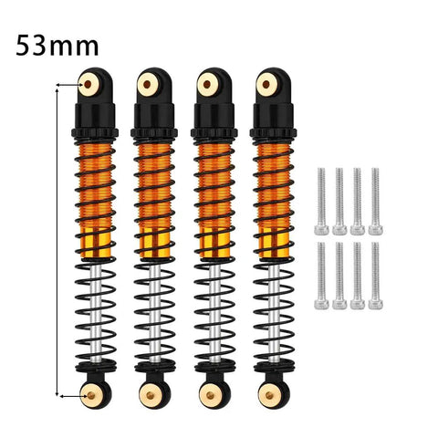 Aluminum Adjustable Threaded Shock Absorber Oil Damper For Axial SCX24 FMS FCX24M AX24 1 24 RC Crawler Cars 53mm gold black