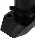 Close-up of black ABS adjustable cabinet leveling foot, part of a 4 pack with thickened design and moisture resistant feature.