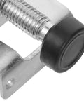 Close-up of Built Tough Heavy Duty Adjustable Cabinet Leveling Feet For Steel Furniture Legs showing threaded steel construction.